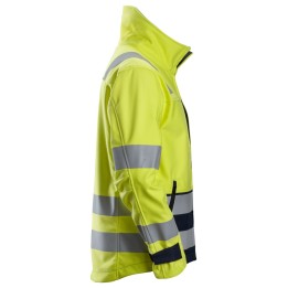 Veste Softshell de travail haute visibilité imperméable Snickers Workwear Shell 1260 – coloris Jaune haute Visibilité/Marine – v