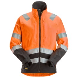 Veste de travail non doublée haute visibilité Snickers Workwear 1532 – coloris Orange Haute Visibilité/Noir – vue principale