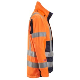 Veste imperméable de travail haute visibilité Snickers Workwear 1562 – coloris Orange Haute Visibilité/Marine – vue 1