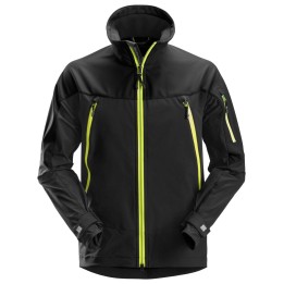 Veste Softshell de travail haute visibilité Snickers Workwear 1940 – coloris Noir/Jaune haute Visibilité – vue principale