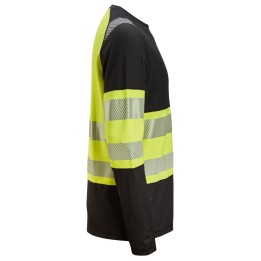 T-shirt de travail Snickers Workwear 2430 – coloris Noir/Jaune haute Visibilité – vue 1