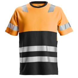 T-shirt de travail Snickers Workwear 2534 – coloris Orange Haute Visibilité/Noir – vue principale
