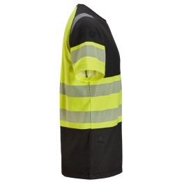 T-shirt de travail Snickers Workwear 2538 – coloris Noir/Jaune haute Visibilité – vue 1