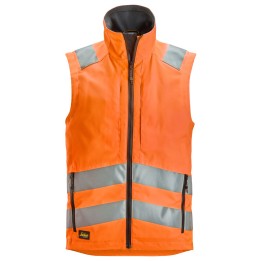 Gilet de travail haute visibilité Snickers Workwear 4534 – coloris Orange Haute Visibilité/Noir mat – vue principale
