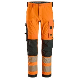 Pantalon de travail stretch Snickers Workwear 6336 – coloris Orange Haute Visibilité/Noir – vue principale