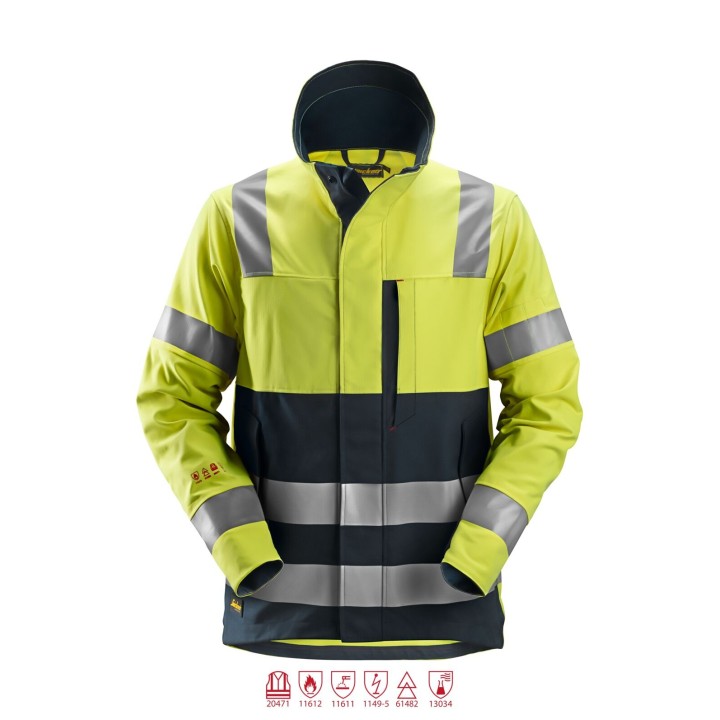 Veste imperméable de travail haute visibilité Snickers Workwear PW,Veste protection CL3 1561
