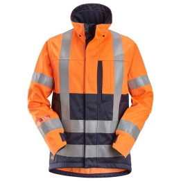 Veste imperméable de travail haute visibilité Snickers Workwear PW JKT HV ORANGE CL3/2 1562
