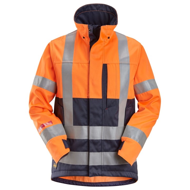 Veste imperméable de travail haute visibilité Snickers Workwear PW JKT HV ORANGE CL3/2 1562