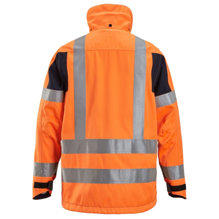 Veste imperméable de travail haute visibilité Snickers Workwear PW JKT HV ORANGE CL3/2 1562