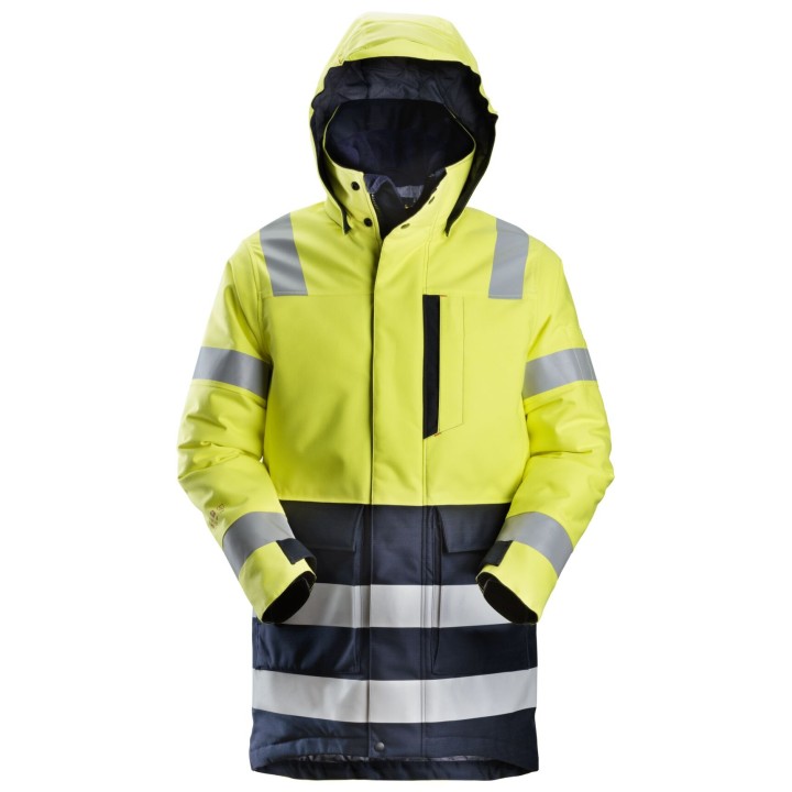 Veste de travail hiver haute visibilité Snickers Workwear PW, Parka d’isolation, CL 1860