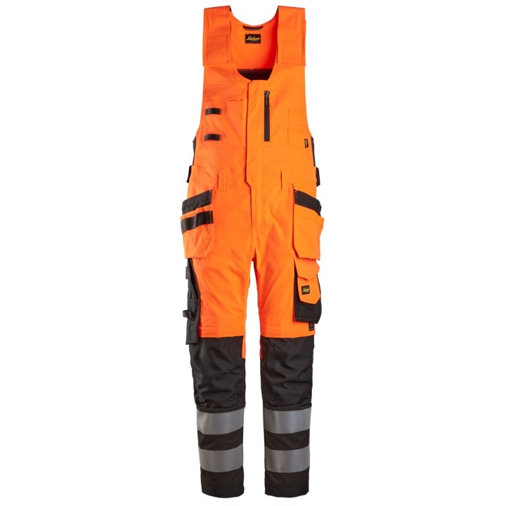 Salopette de travail à bretelles Snickers Workwear Salopette haute visibilité poches fourre-tout, Classe 2 6013