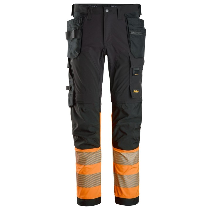 Pantalon haute visibilité extensible 4 directions poches fourre-tout, Classe 1 Snickers Workwear 6231