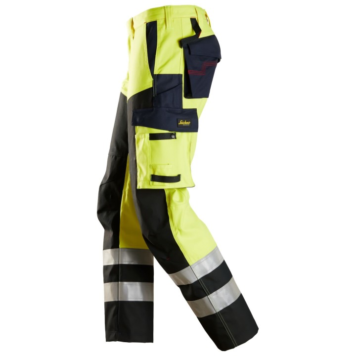 Pantalon de travail Snickers Workwear Pantalon avec au-dessus de cuisses renforcé, haute visibilité, Classe 1 6365