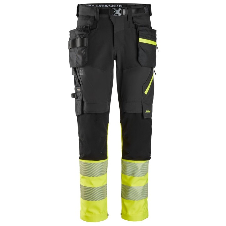 Pantalon de travail Snickers Workwear Pantalon haute visibilité poches fourre-tout détachables, Classe 1 6935