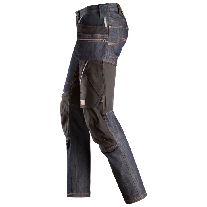 Pantalon de travail stretch Snickers Workwear FlexiWork, Pantalon de travail en denim avec poches holster 6955