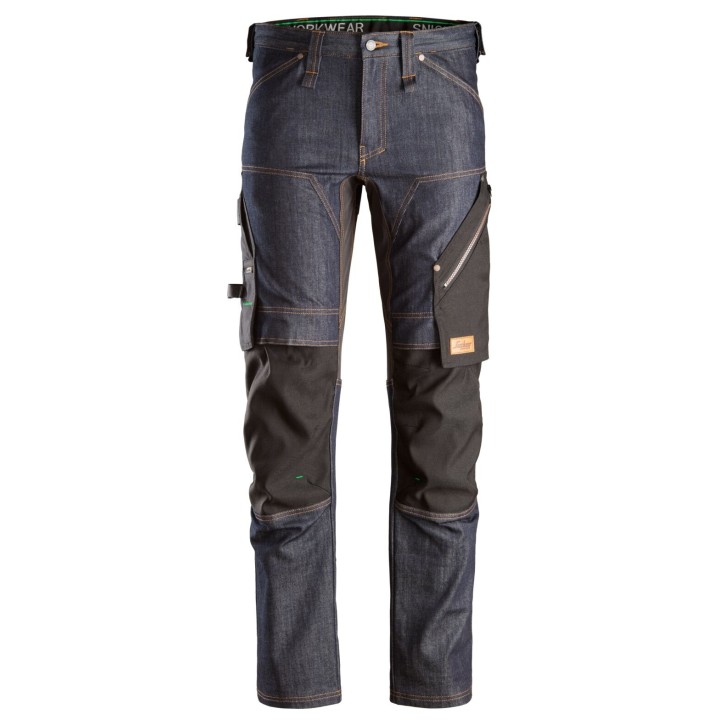 Pantalon de travail stretch Snickers Workwear FlexiWork, Pantalon de travail en denim 6956