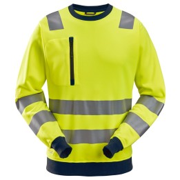 Sweat-shirt de travail Snickers Workwear High-Vis Sweat-shirt haute-visibilité, Classe 2/3 8037