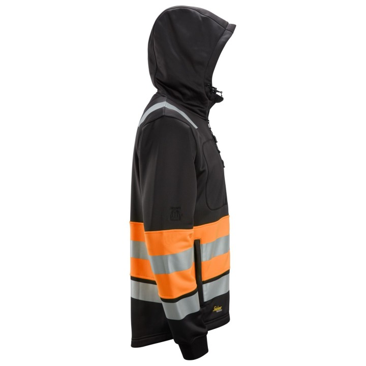 Sweat à capuche zippé de travail Snickers Workwear HV Cl 1 Full Zip Hoodie 8038