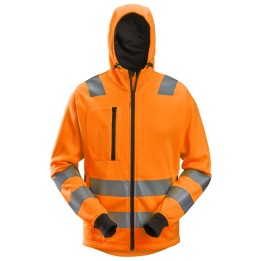 Sweat-shirt de travail Snickers Workwear High-Vis Sweat à capuche zippé, haute visibilité, Classe 2/3 8039