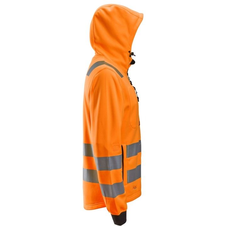 Sweat-shirt de travail Snickers Workwear High-Vis Sweat à capuche zippé, haute visibilité, Classe 2/3 8039