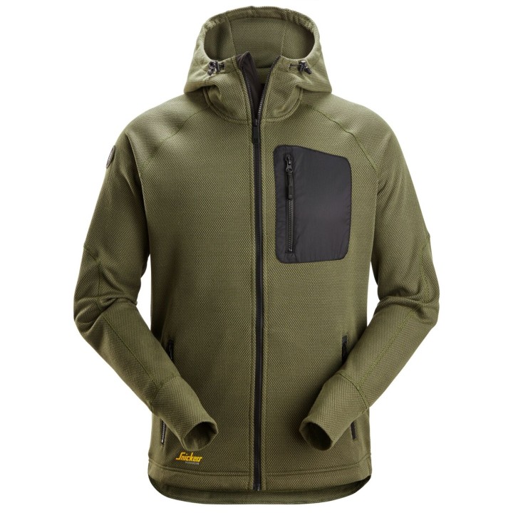 Polaire de travail Snickers Workwear FlexiWork, Sweat-shirt à capuche entièrement zippé 8041