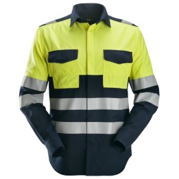 Chemise de travail Snickers Workwear Chemise à manches longues haute visibilité, Classe 1 8560