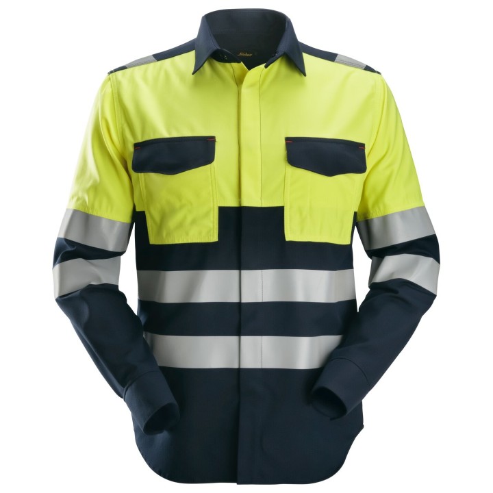 Chemise de travail Snickers Workwear Chemise à manches longues haute visibilité, Classe 1 8560