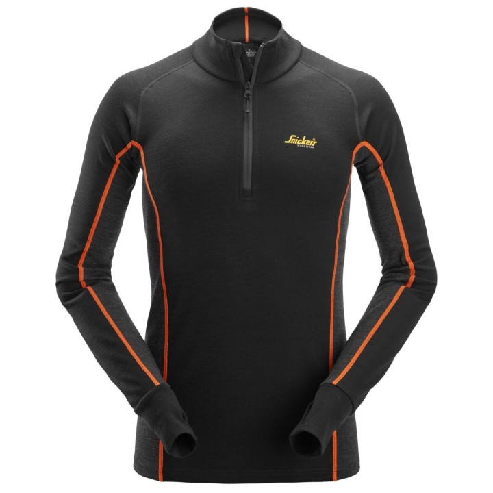 Première couche de travail Snickers Workwear Merino Base Layer HZ Top 9482